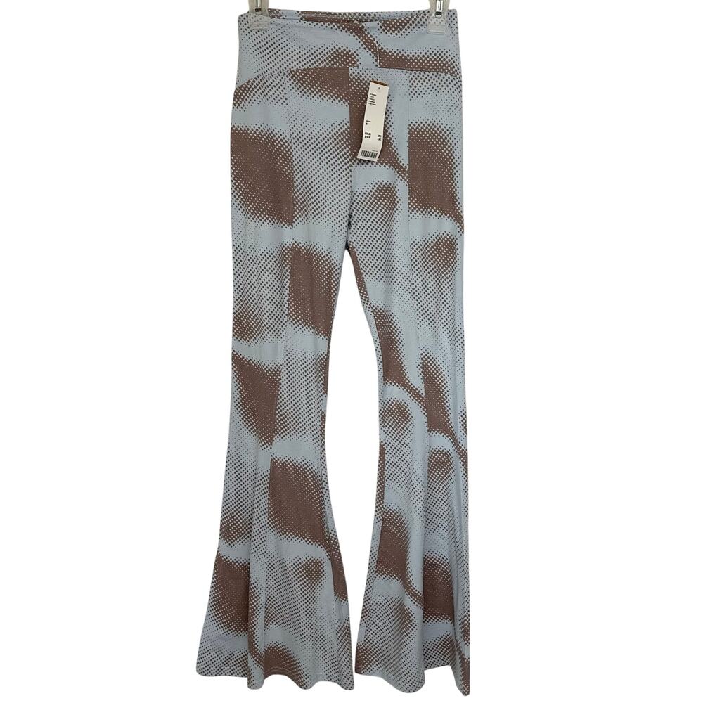 NWT Out From Under UO Aria Seamed Flare Pants Blue Tan Print Size M - Picture 4 of 10